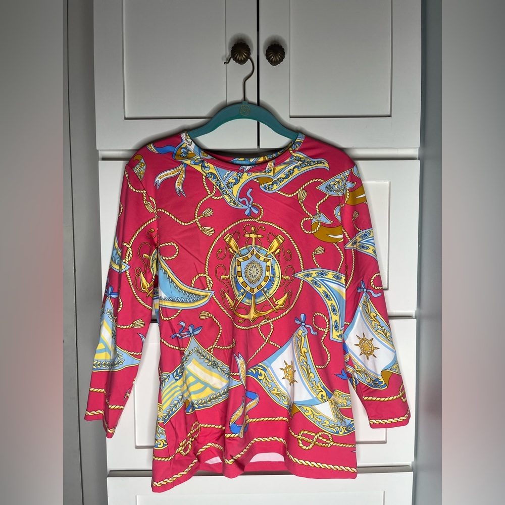 NWT J. McLaughlin Patterned Blouse | Size Large